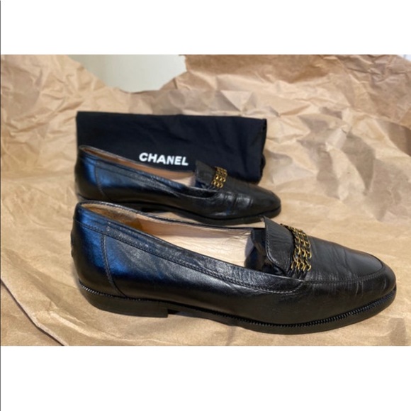 Vintage Chanel Loafers Classic Chain Logo 38.5 - Picture 7 of 7